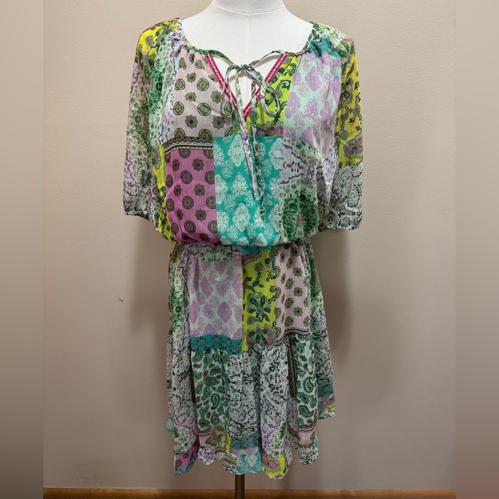 NWT Umgee Colorful Patchwork Dress